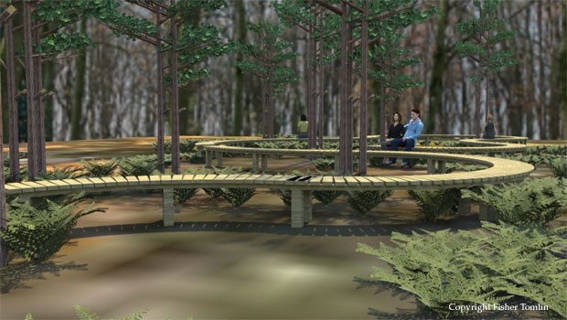 Through a woodland gently